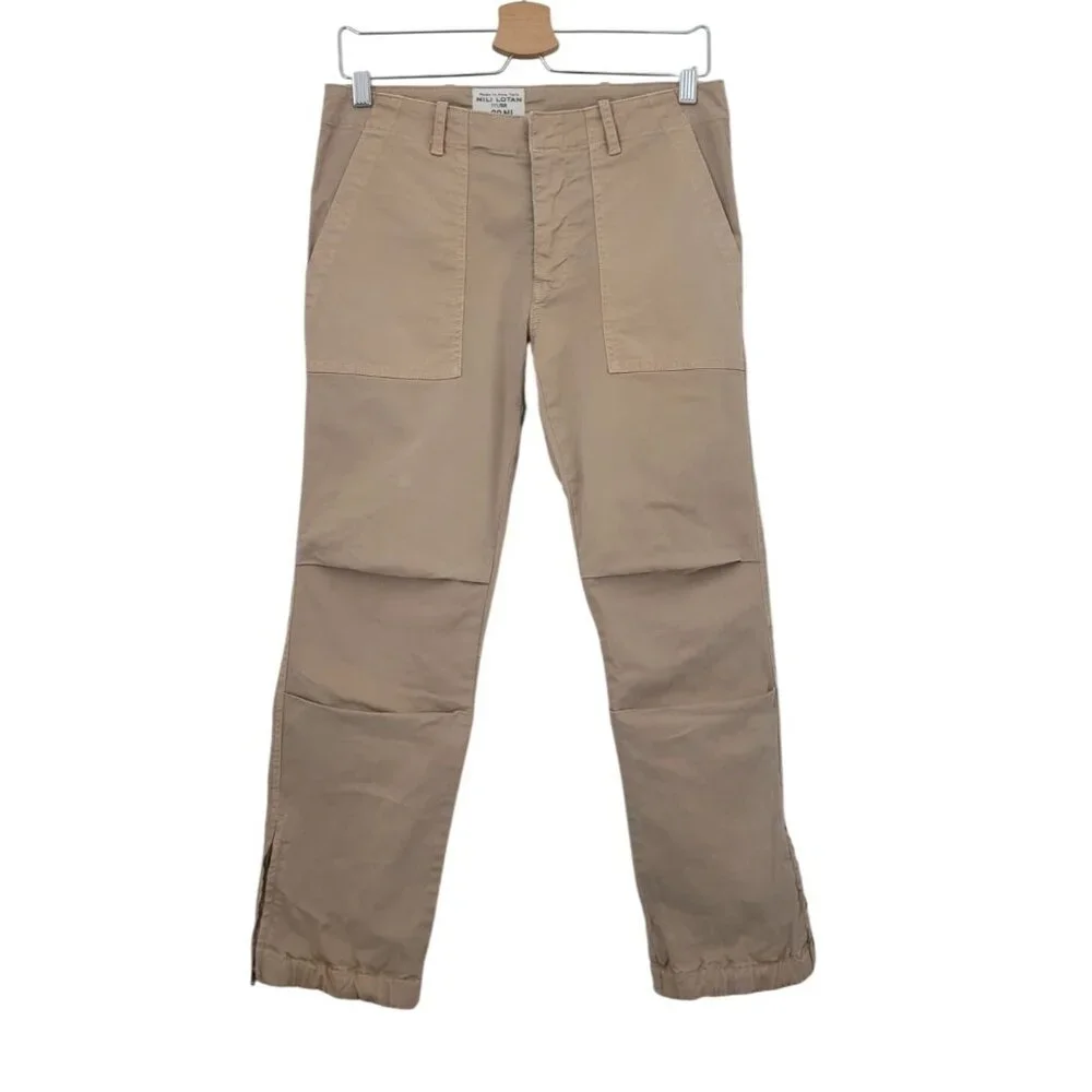 NILI LOTAN 111/88 80NL Beige Khaki Military Utility Jogger Pants Size 4 - Picture 1 of 7